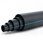أنابيب HDPE ضغط  8 بار [PE 80] قطر خارجي 560 مم  SDR 17  لون اسود مع خط ازرق | مصنع المنى