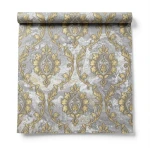 Classic Wallpaper Gray and Gold, 10m x 1.06m, Model 83652