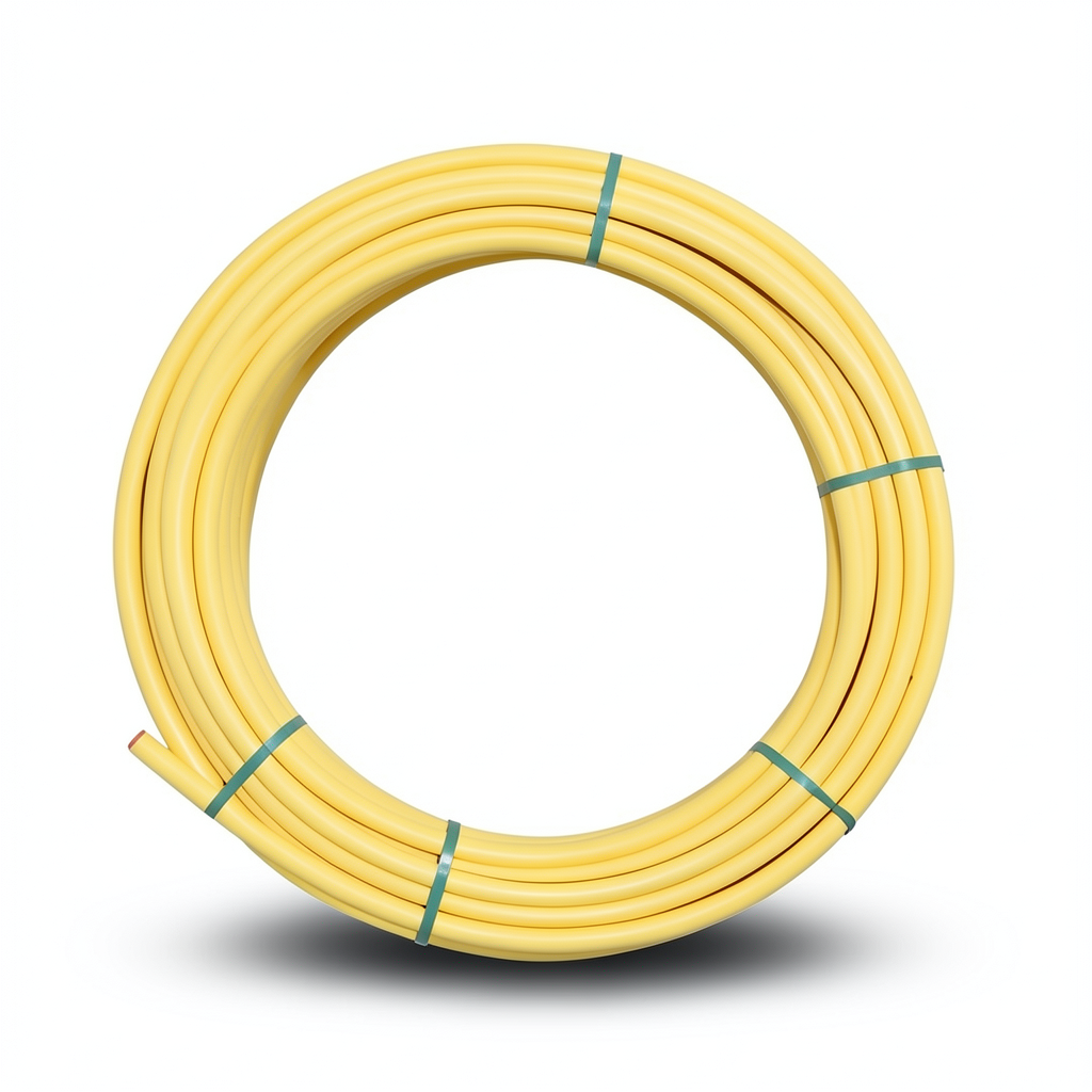 Almona HDPE Plastic Coil Pipe 125 mm OD, 11.4 mm Thickness, 8 Bar Pressure, Yellow
