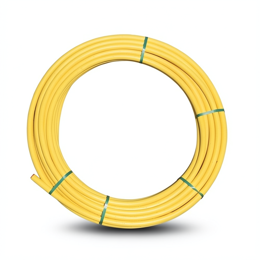 Almona HDPE Coil Pipe Nominal Pressure 8 Bar PE 80, 140 mm OD, 12.7 mm Thickness, Yellow