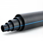 أنابيب بلاستيك HDPE ضغط  10 بار [PE 80] قطر خارجي 450 مم  SDR 13.6  لون اسود مع خط ازرق | مصنع المنى