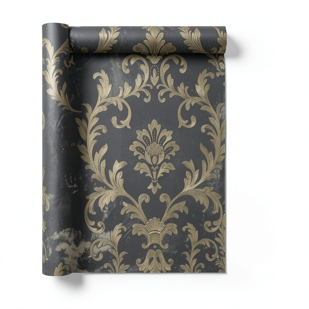 Italian Classic Wallpaper 10m x 1.06m Dark Gray, Model 83611