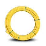 لفة أنابيب HDPE المنى ضغط 8 بار PE 80 قطر خارجي 75 مم سمك 6.8 مم لون أصفر
