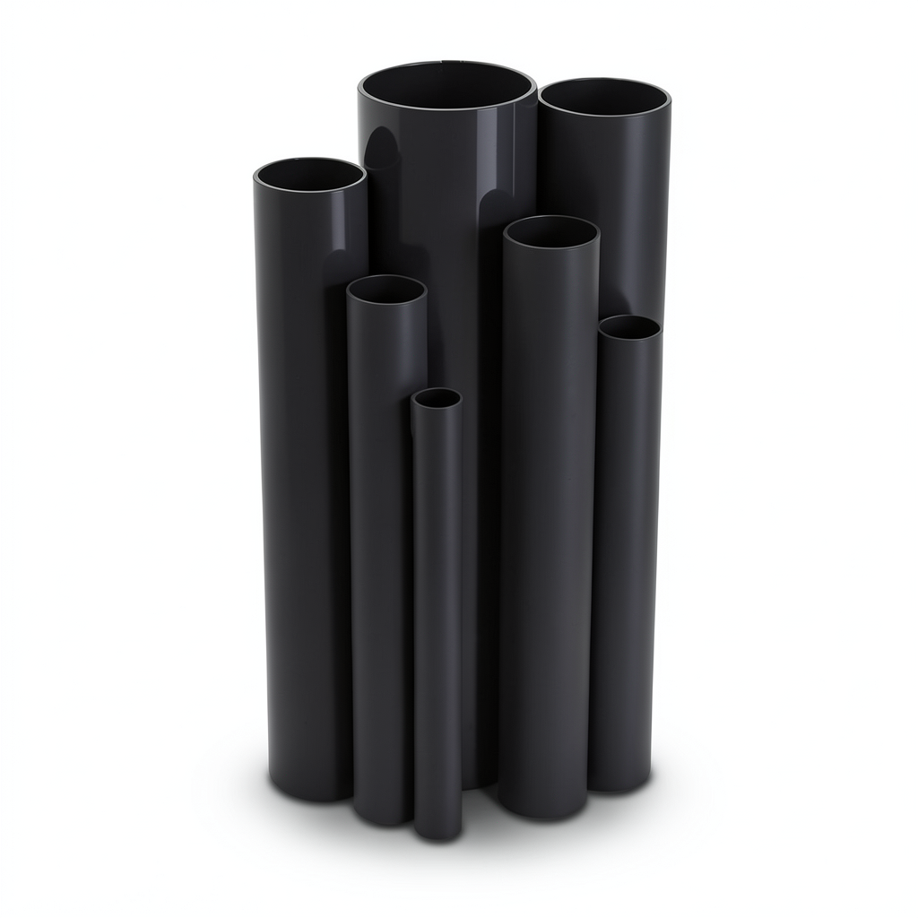 UPVC Pipes 8 Inch Size 12.90 mm Thickness 17.2 Bar Pressure Black