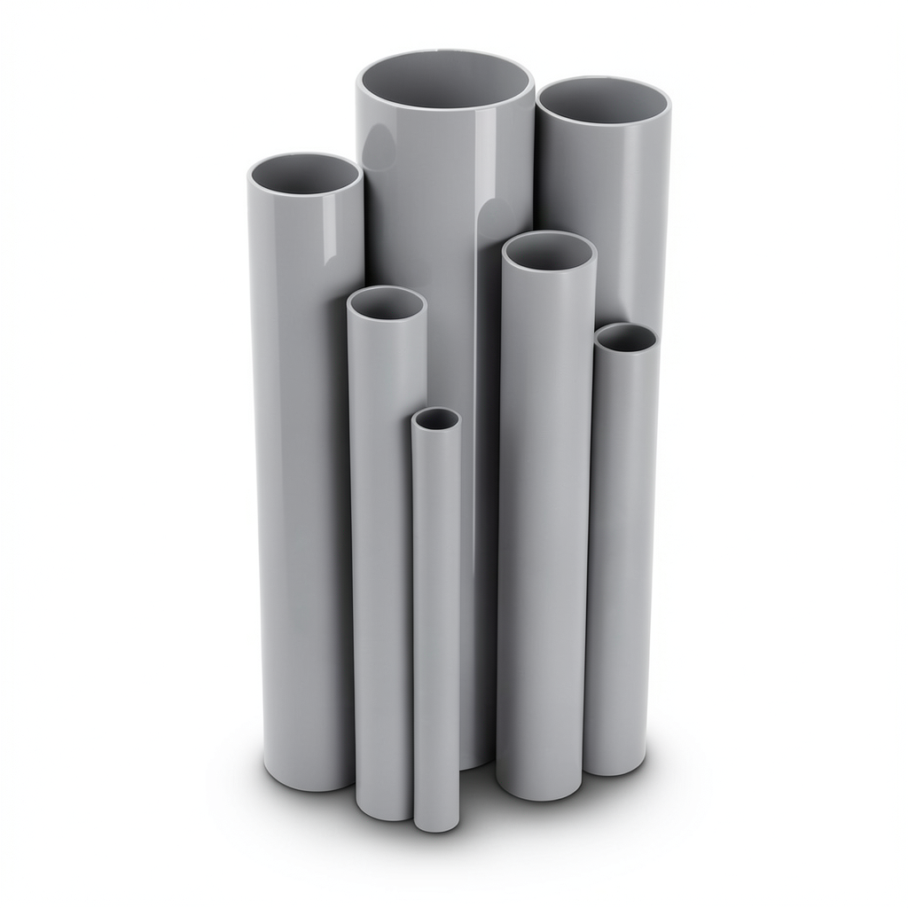 UPVC Pipes Nominal Pressure 12 Bar Outside Diameter 21.2 mm Thickness 1.5 mm Gray