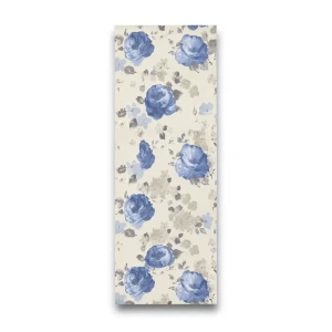 Floral Wall Decoration 10m x 0.53m Beige with Blue, Model 448818