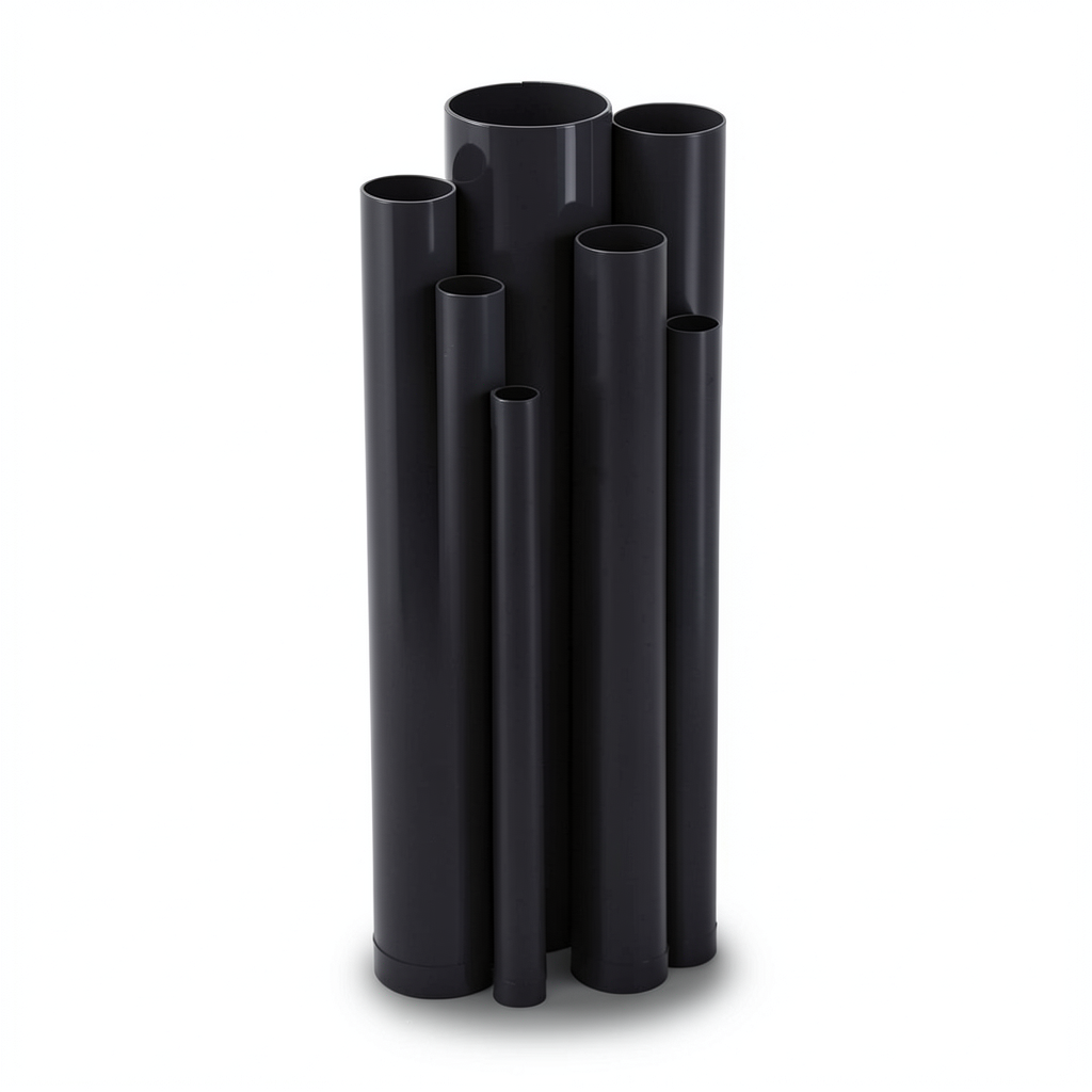 مواسير UPVC ضغط 12 بار قطر خارجي 21.2 مم سمك 1.5 مم لون اسود