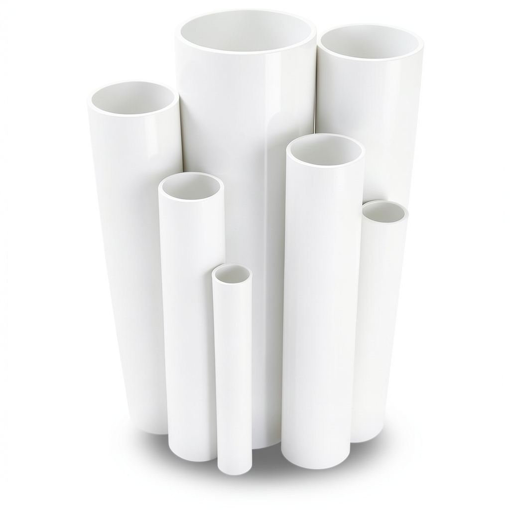 مواسير UPVC ضغط اسمي 12 بار قطر خارجي 21.5 مم سمك 1.7 مم لون أبيض