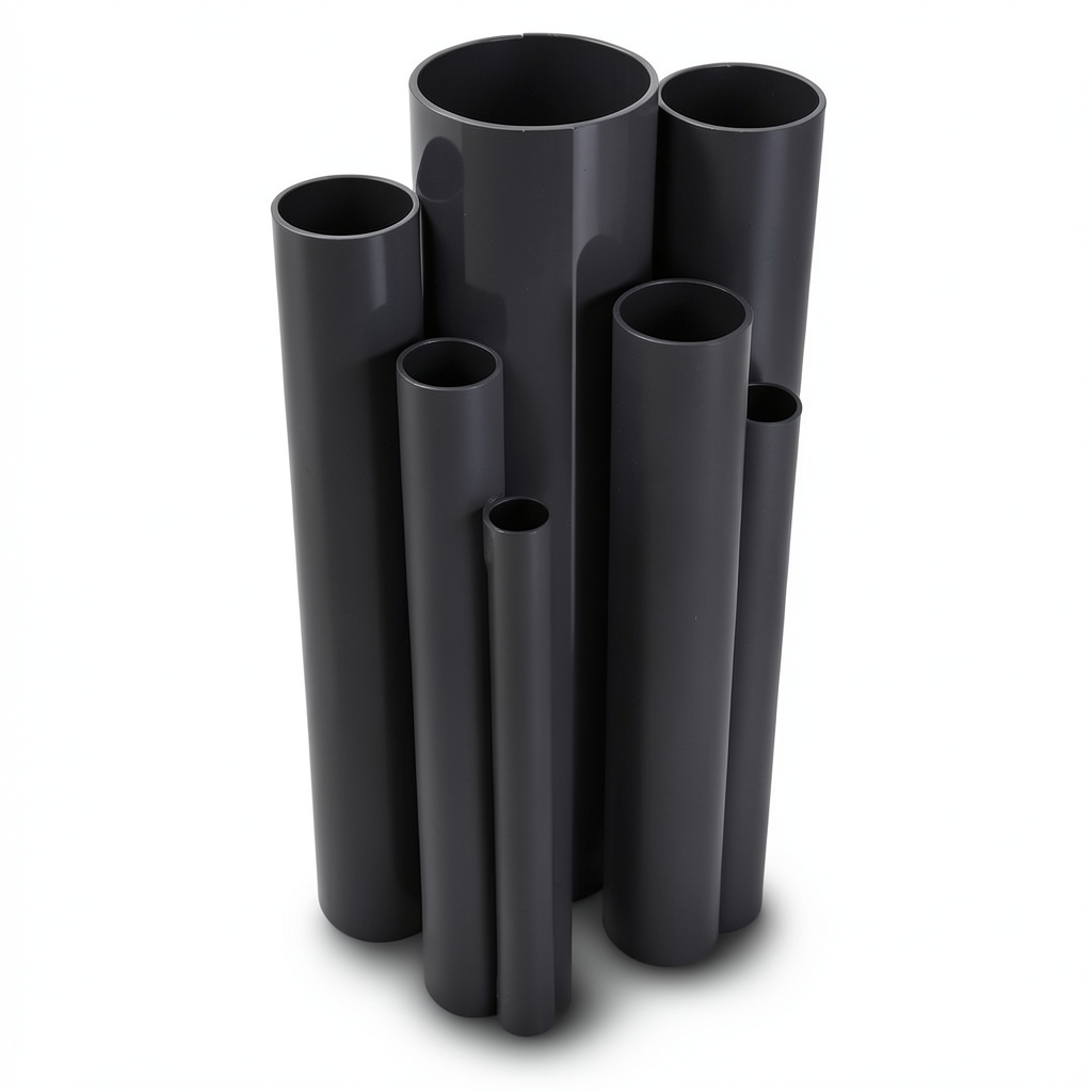 مواسير UPVC ضغط 12 بار قطر خارجي 21.5 مم سمك 1.7 مم لون اسود