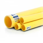 مواسير HDPE نيبروبلاست PE 100 ضغط 6 بار قطر خارجي 200 مم سمك 7.3 مم لون أصفر 