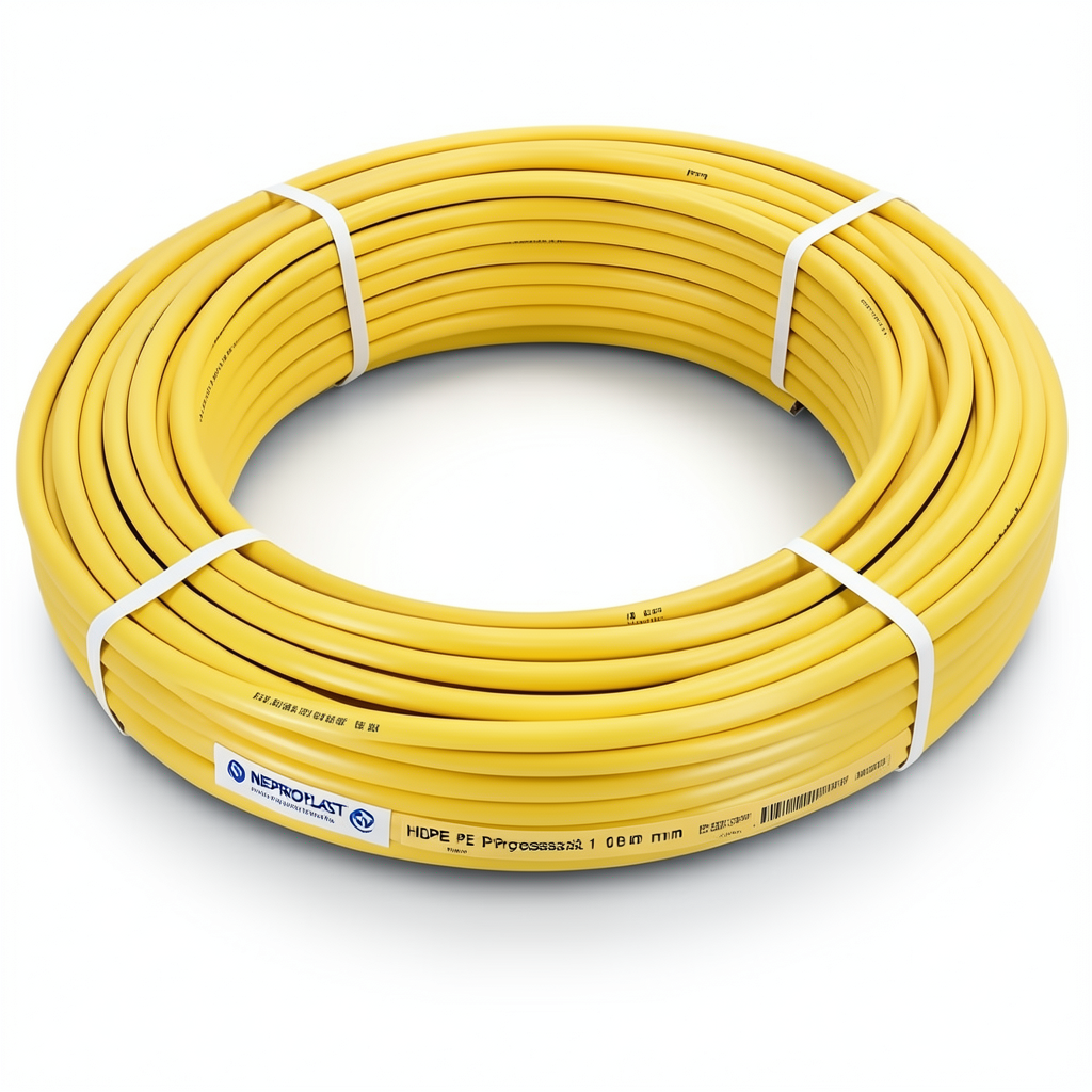 HDPE Pipes PE 100 Pressure 10 Bar 50 mm Diameter 3 mm Thickness Yellow | NEPROPLAST