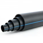 HDPE Polyethylene Pipe  Pressure 12.5 Bar [PE 100] Size (OD) 280 mm  SDR 13.6  Color Black with Blue Stripes | Almona Factory