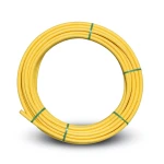 لفة أنابيب HDPE ضغط اسمي 4.8 بار PE 80، قطر 20 مم، سماكة 2.3 مم، أصفر