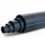 HDPE Polyethylene Pipe  Nominal Pressure 10 Bar [PE 80] Outside Diameter 355 mm  SDR 13.6  Color Black with Blue Stripes | Almona Factory