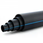 أنابيب بلاستيك HDPE ضغط  10 بار [PE 80] قطر خارجي 400 مم  SDR 13.6  لون اسود مع خط ازرق | مصنع المنى