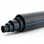 HDPE Polyethylene Pipe  PN 10 Bar [PE 80] OD 450 mm  SDR 13.6  Color Black with Blue Stripes | Almona Factory