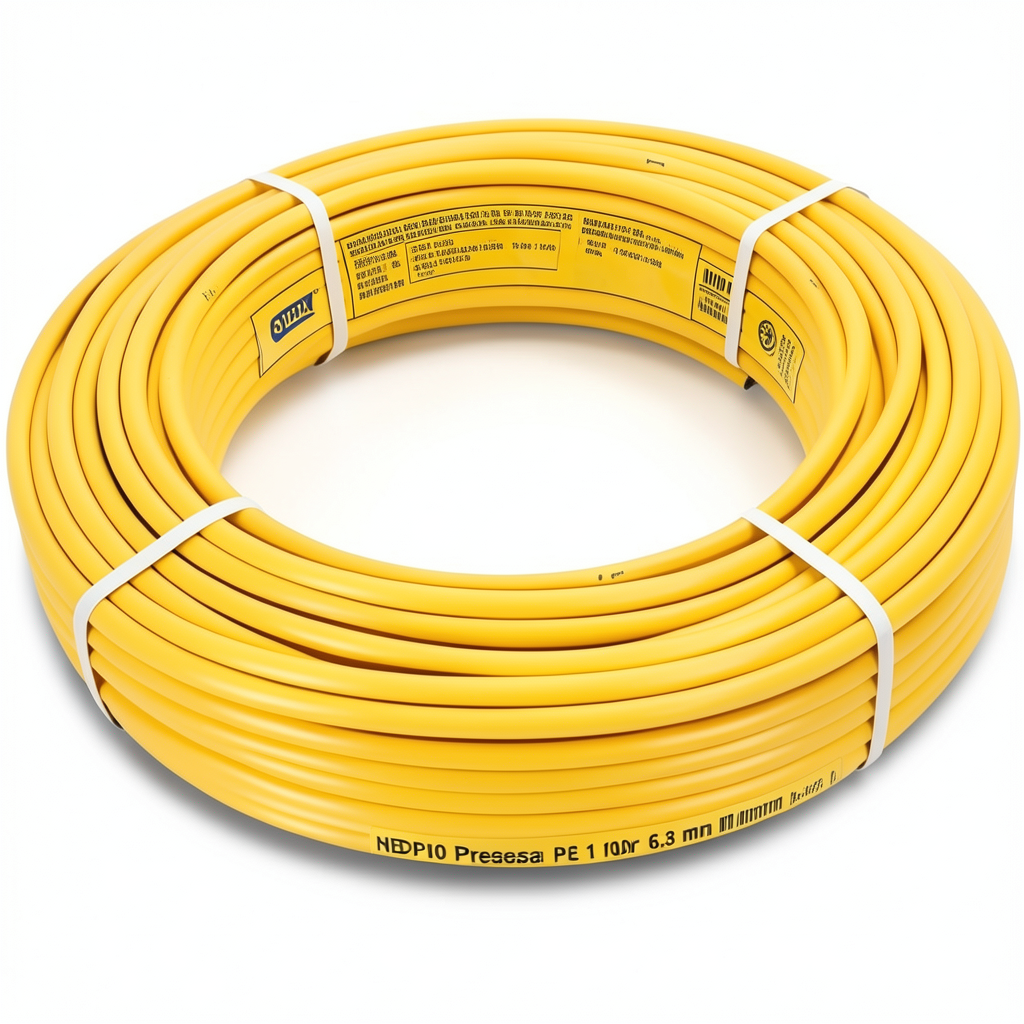 أنابيب HDPE PE 100 ضغط 10 بار قطر 63 مم سمك 3.8 مم لون أصفر | نيبروبلاست