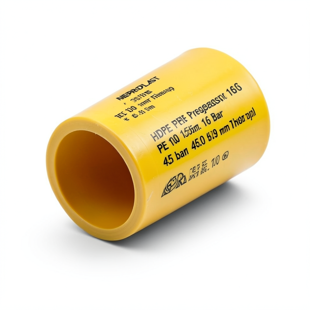 أنابيب HDPE PE 100 ضغط 16 بار قطر 450 مم سمك 40.9 مم لون أصفر | نيبروبلاست