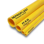 HDPE Pipes PE 80 Pressure 12.5 Bar Diameter 140 mm Thickness 12.7 mm Yellow | NEPROPLAST