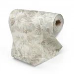Leaf-patterned wall covering pale beige, length 10m, width 1.06 m, model 46704