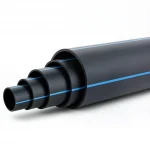 أنابيب HDPE ضغط  12.5 بار [PE 80] قطر خارجي 225 مم  SDR 11  لون اسود مع خط ازرق | مصنع المنى