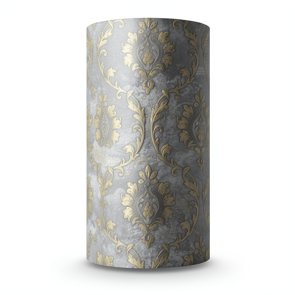 Classic Wallpaper Gray and Gold, 10m x 1.06m, Model 83652