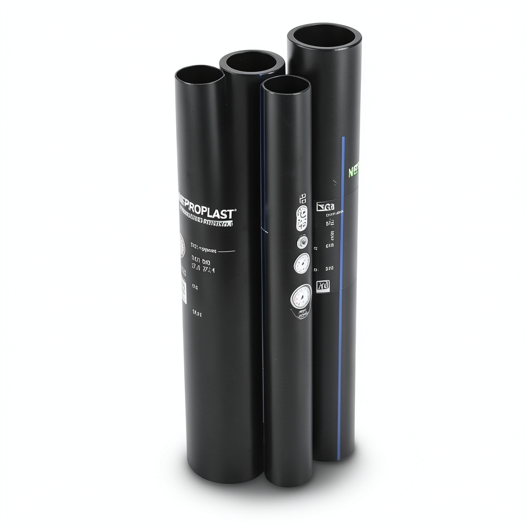 أنابيب HDPE PE 100 ضغط 10 بار قطر خارجي 630 مم سمك 37.4 مم لون أسود | نيبروبلاست