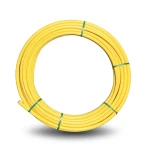 لفة أنابيب HDPE ضغط 4.8 بار PE 80 قطر خارجي 25 مم سمك 2.3 مم لون أصفر