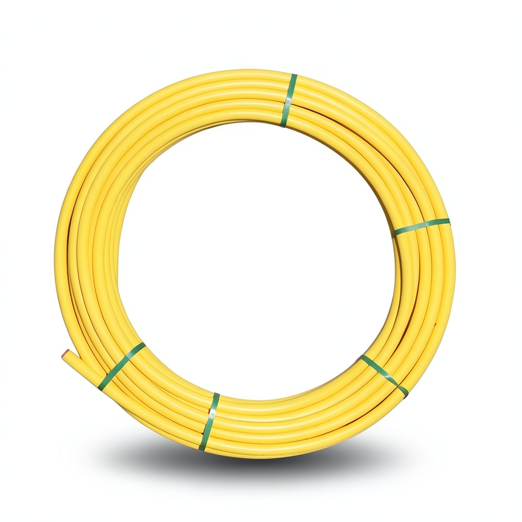 HDPE Coil Pipe Nominal Pressure 4.8 Bar PE 80 OD 25 mm Thickness 2.3 mm Yellow