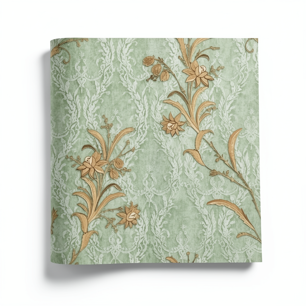 Wall Decoration Floral Design 10 m x 1.06 m Green, Model 44418