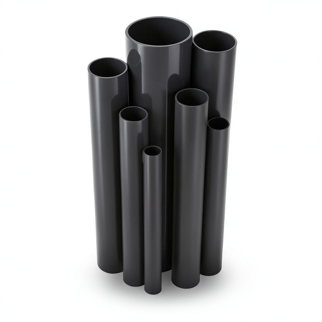 مواسير UPVC ضغط 45 بار قطر خارجي 21.2 مم سمك 3.7 مم لون اسود