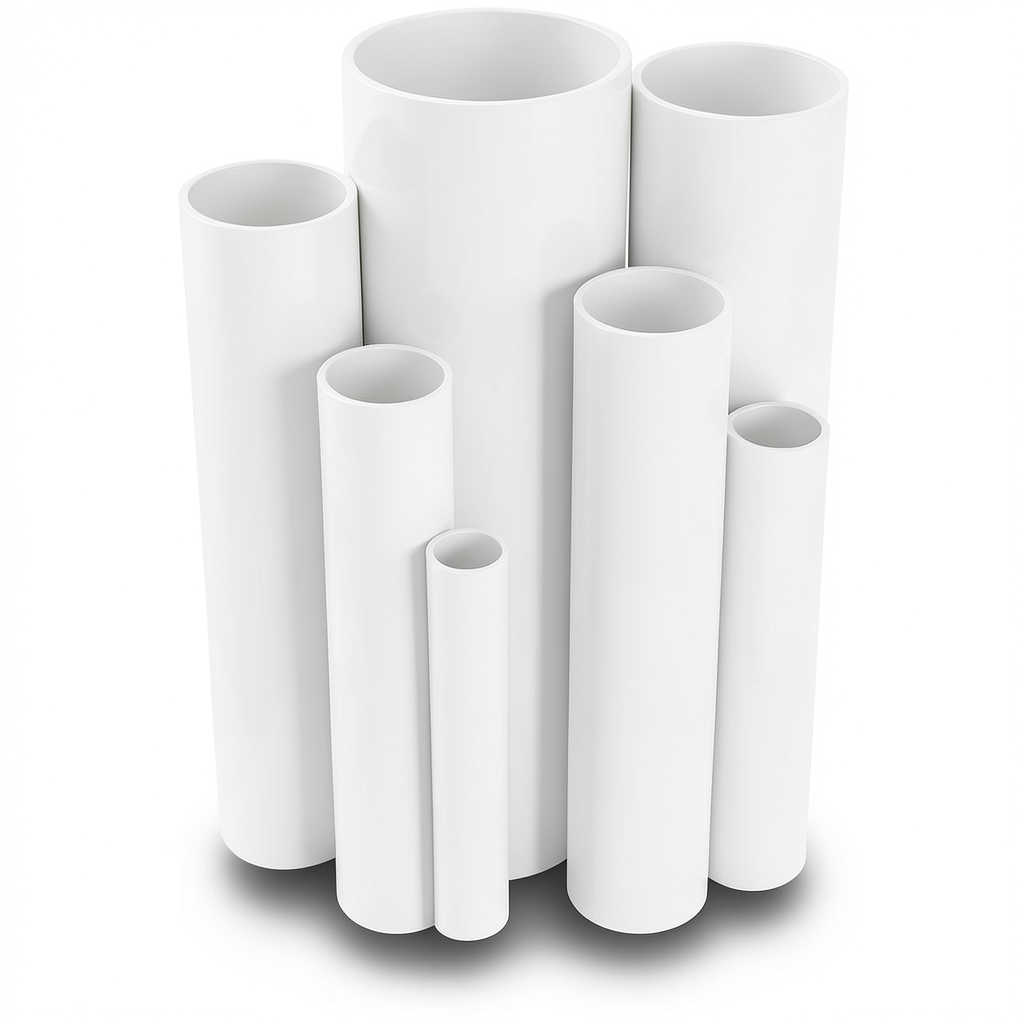 مواسير UPVC ضغط اسمي 45 بار قطر خارجي 21.5 مم سمك 4.3 مم لون أبيض
