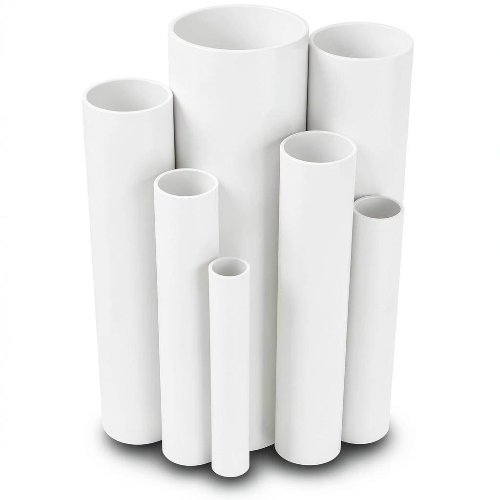 مواسير UPVC ضغط 12 بار قطر خارجي 26.6 مم سمك 1.6 مم لون أبيض