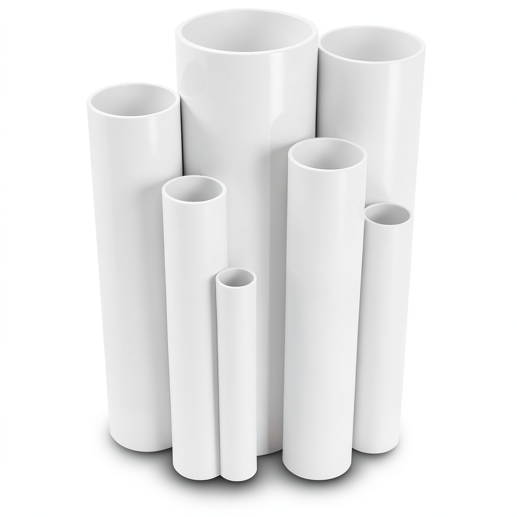 مواسير UPVC ضغط 12 بار قطر خارجي 26.9 مم سمك 1.8 مم لون أبيض