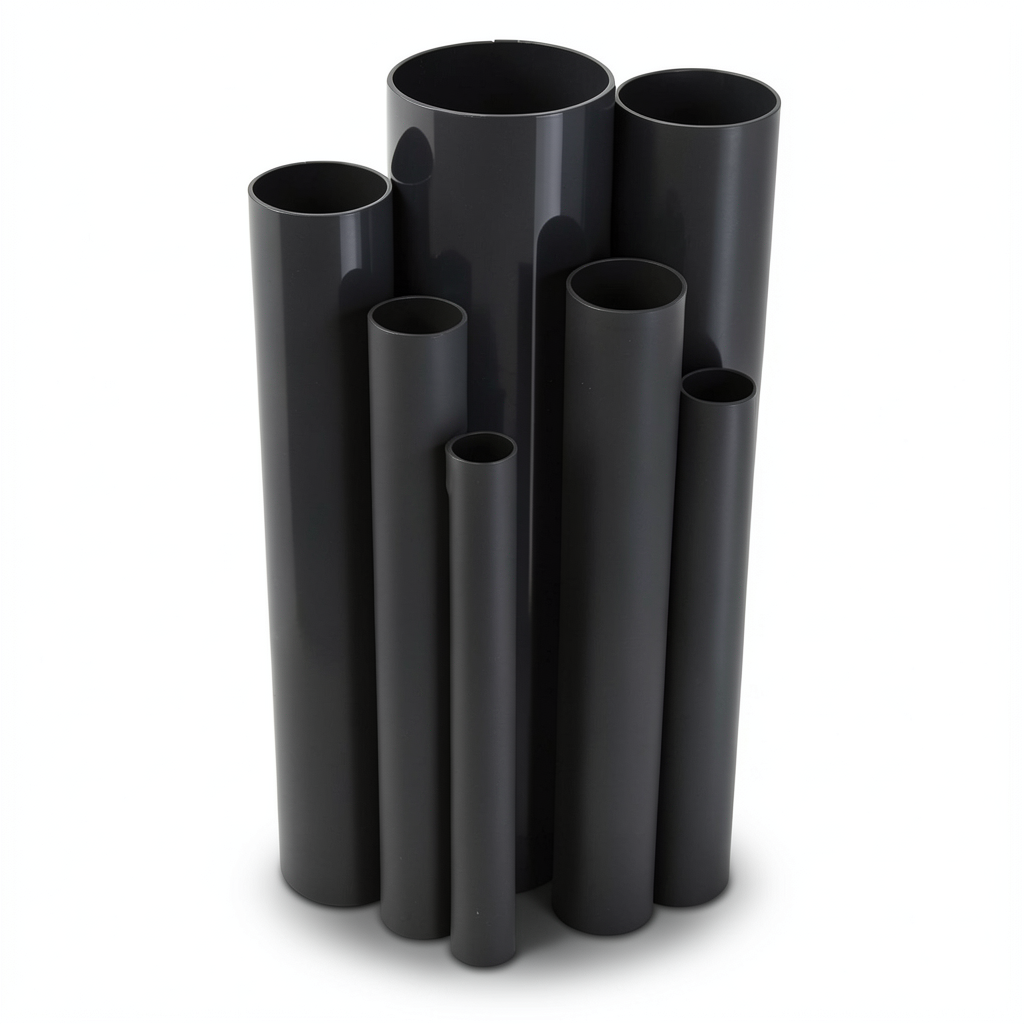 مواسير UPVC ضغط 12 بار قطر خارجي 26.9 مم سمك 1.8 مم لون اسود