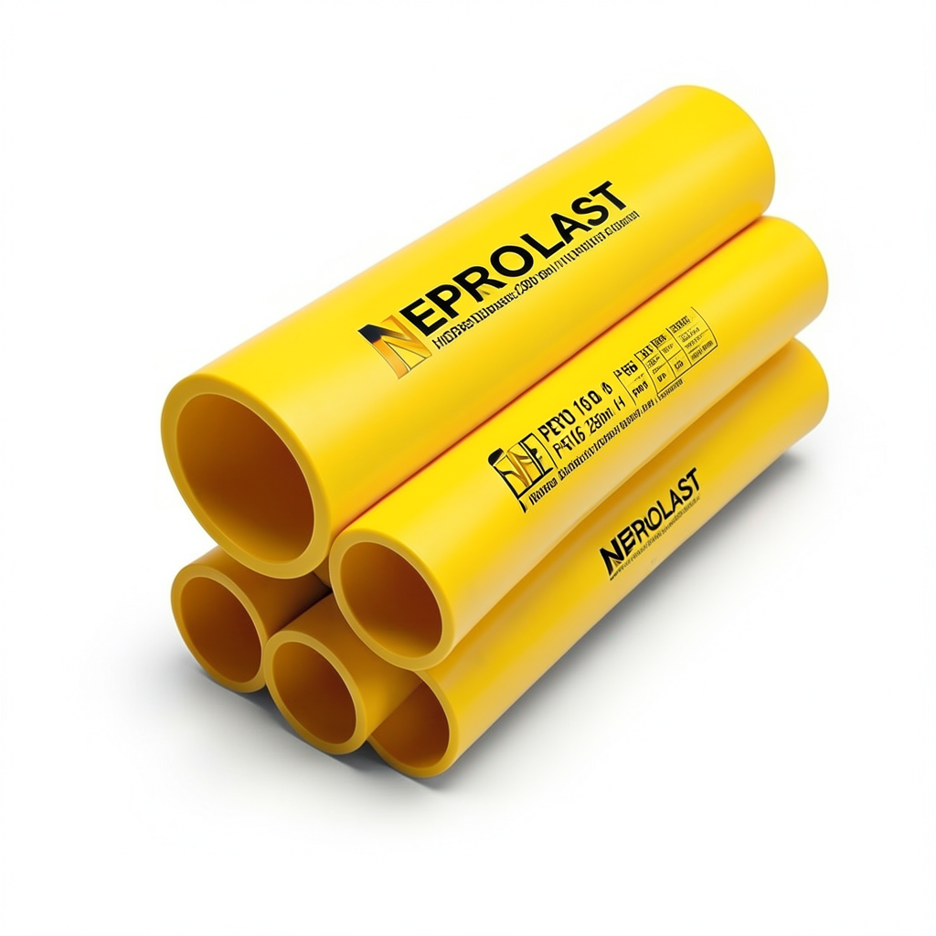HDPE Pipes PE 100 Pressure 16 Bar Outside Diameter 280 mm Thickness 25.4 mm Yellow | NEPROPLAST