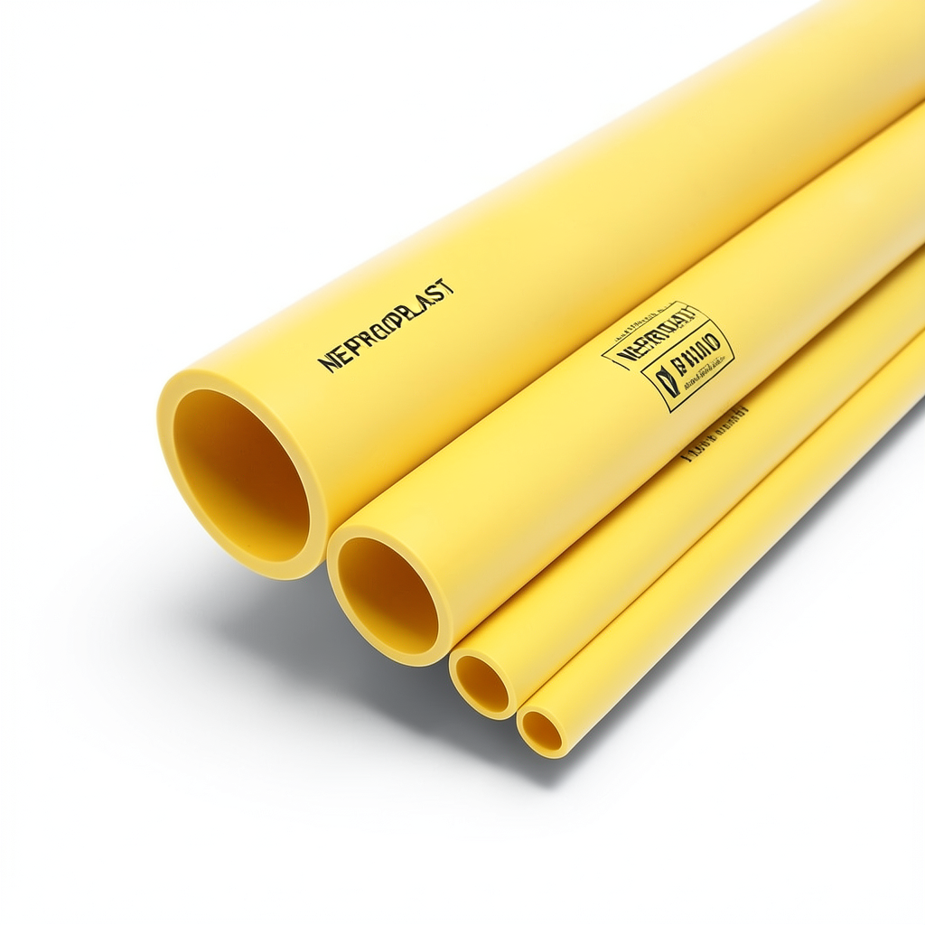 أنابيب HDPE PE 100 ضغط 16 بار قطر خارجي 315 مم سمك 28.6 مم لون أصفر | نيبروبلاست
