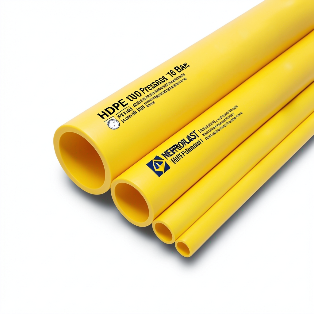 HDPE Pipes PE 100 Pressure 16 Bar 400 mm Diameter 36.3 mm Thickness Yellow | NEPROPLAST