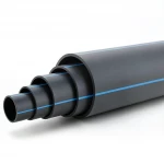 HDPE Pipe  PN 12.5 Bar [PE 100] Outside Diameter 355 mm  SDR 13.6  Color Black with Blue Stripes | Almona Factory