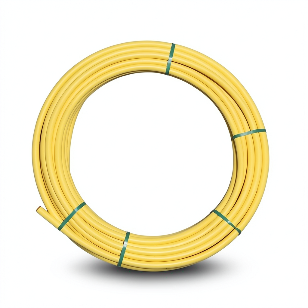 HDPE Plastic Coil Pipe PN 4.8 Bar PE 80, 140 mm OD, 8 mm Thickness, Yellow
