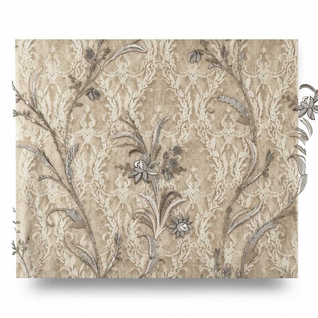 Floral Wall Covering Dark Beige 10m x 1.06m, Model 44420
