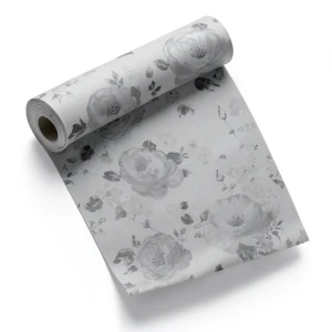 German Floral Wallpaper 10m x 0.53m Gray, Model 448894