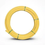 لفة أنابيب HDPE ضغط اسمي 4.8 بار PE 80 قطر خارجي 90 مم سماكة 5.2 مم لون أصفر