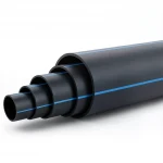 HDPE Plastic Pipe  Pressure 16 Bar [PE 100] Size (OD) 315 mm  SDR 11  Color Black with Blue Stripes | Almona Company