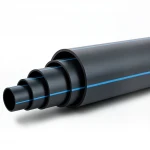 أنابيب HDPE ضغط  12.5 بار [PE 80] قطر خارجي 630 مم  SDR 11  لون اسود مع خط ازرق | مصنع المنى