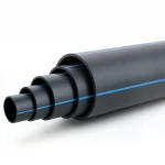 HDPE Polyethylene Pipe  Nominal Pressure 16 Bar [PE 80] OD 180 mm  SDR 9  Color Black with Blue Stripes | Almona Factory