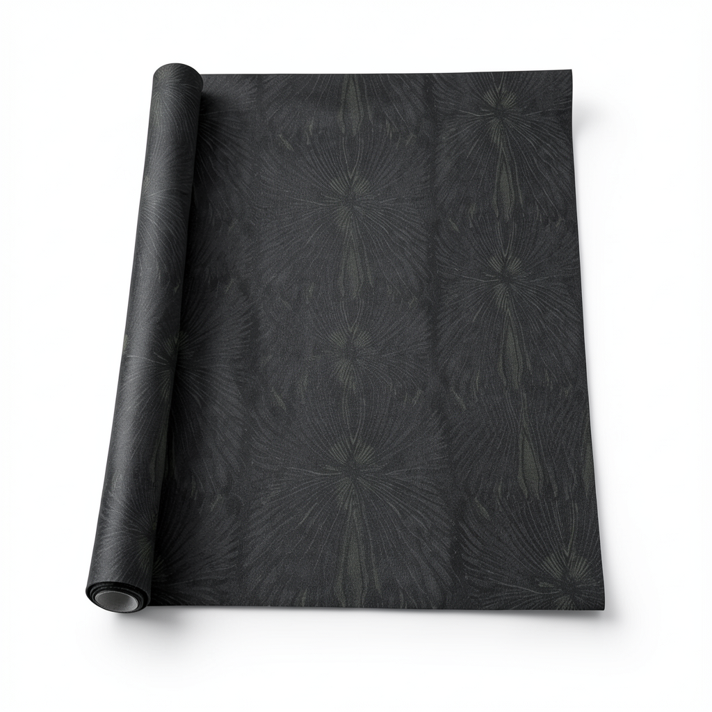 Italian Wallpaper Classic Design Black Color, Size 10mx1.06m, Model RC19006