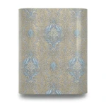 Italian Wallpaper Gold With Blue Color Classic Design, Size 10m x 1.06m