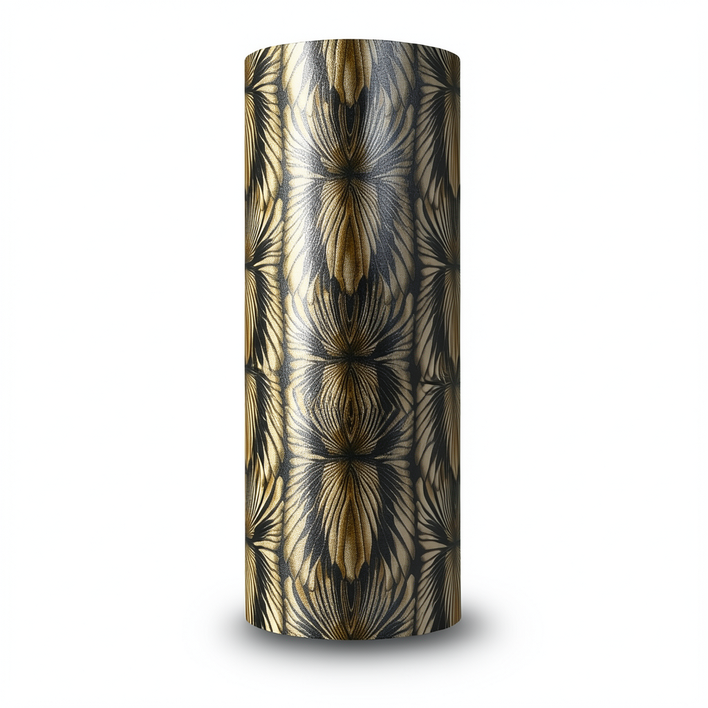 Italian Wallpaper Black With Gold Classic Design, Size 10mx1.06m, Model RC19005