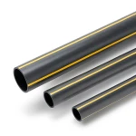 أنابيب HDPE ضغط 4.8 بار PE 80 قطر خارجي 400 مم سماكة 22.8 مم أسود مع خطوط صفراء